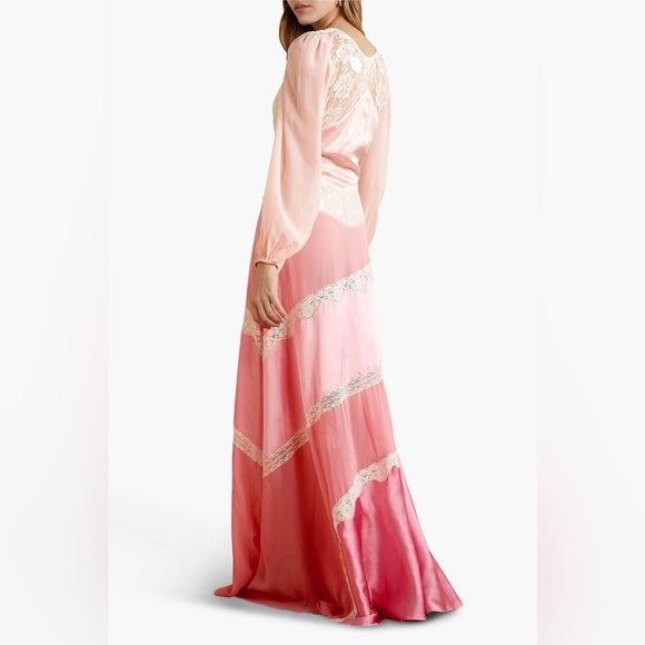 LOVESHACKFANCY
Kinsler paneled satin, chiffon and lace maxi dress - Picture 6 of 10